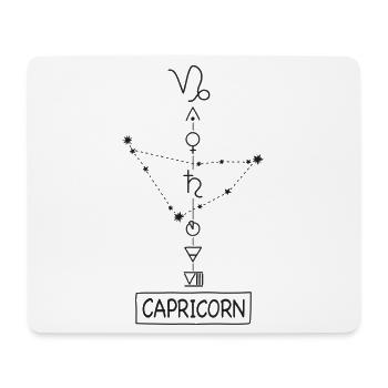Capricorne - Zodiaque Capricorne - Noir - Tapis de souris (format paysage) - blanc - Devant