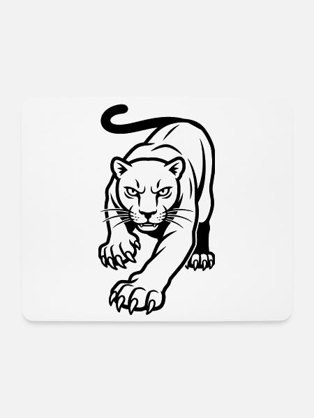 Panther - Mousepad (Querformat) - Weiß