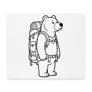 Hiking Bear - Mouse Pad (horizontal) - white - Front