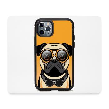 Pug with sunglasses on orange - Mouse Pad (horizontal) - white - Front