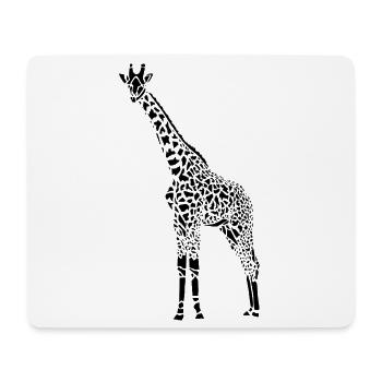 Schwarze Giraffe Afrikanische Giraffensilhouette - Mousepad (Querformat) - Weiß - Vorne