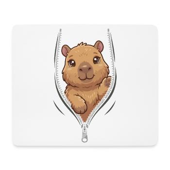 Cuddly bear in the zipper - Mouse Pad (horizontal) - white - Front