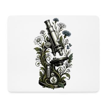 Vintage Microscope Wildflower Garden - Mouse Pad (horizontal) - white - Front