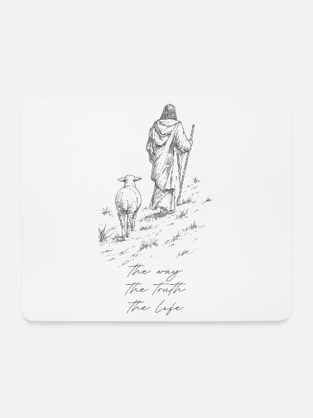 Jesus – Der Weg - Mousepad (Querformat) - Weiß