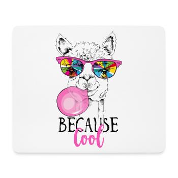Weil Cool Lama - Mousepad (Querformat) - Weiß - Vorne