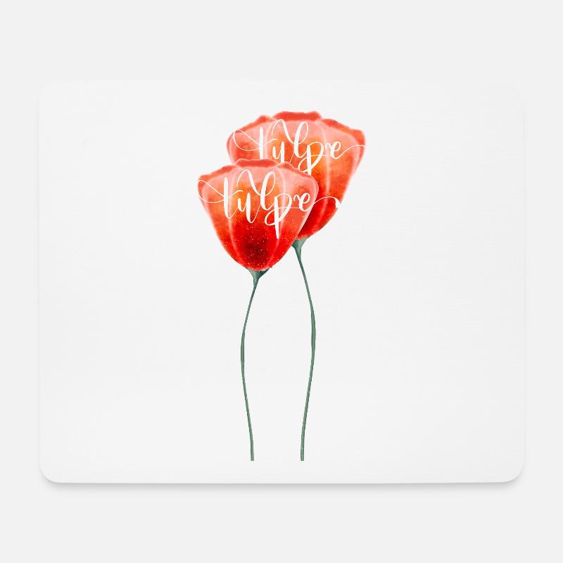 Tulpe - Mousepad (Querformat) - Weiß