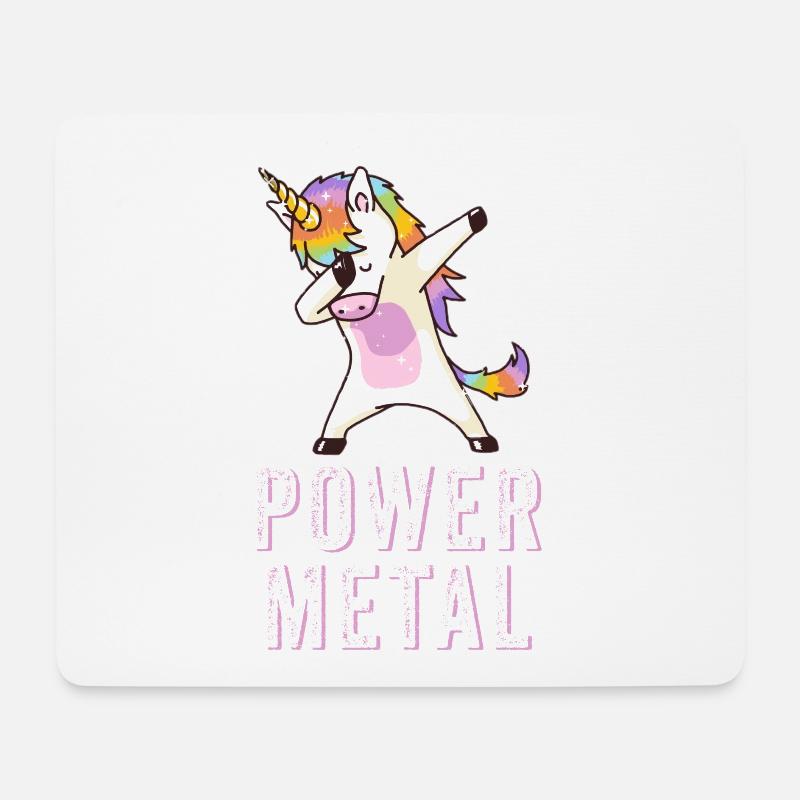 Power Metal Dabbing Einhorn - Dabbing Einhorn - Mousepad (Querformat) - Weiß