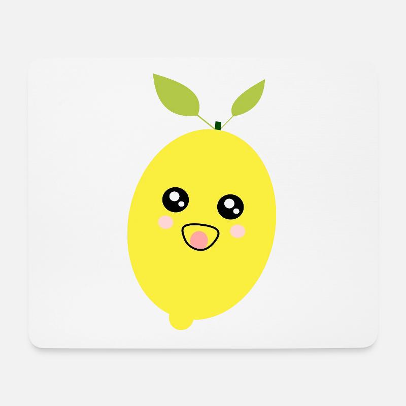 Kawaii Zitrone Kawaii Früchte Kawaii Obst - Mousepad (Querformat) - Weiß