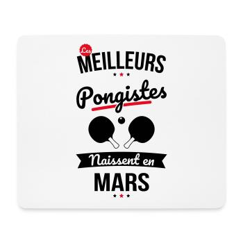 Les meilleurs pongistes naissent en Mars - Tapis de souris (format paysage) - blanc - Devant