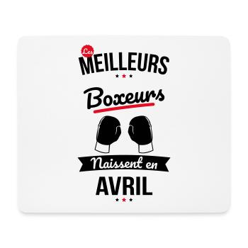 Les meilleurs boxeurs naissent en Avril - Tapis de souris (format paysage) - blanc - Devant