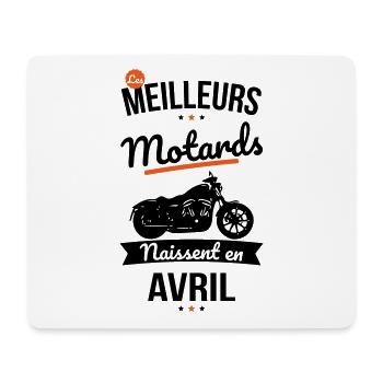 Les meilleurs motards naissent en Avril - Tapis de souris (format paysage) - blanc - Devant