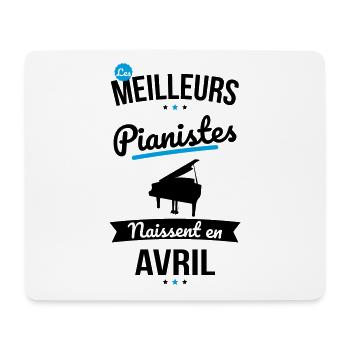 Les meilleurs pianistes naissent en Avril - Tapis de souris (format paysage) - blanc - Devant
