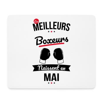 Les meilleurs boxeurs naissent en Mai - Tapis de souris (format paysage) - blanc - Devant