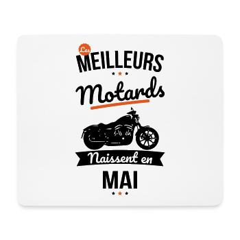 Les meilleurs motards naissent en Mai - Tapis de souris (format paysage) - blanc - Devant