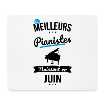 Les meilleurs pianistes naissent en Juin - Tapis de souris (format paysage) - blanc - Devant