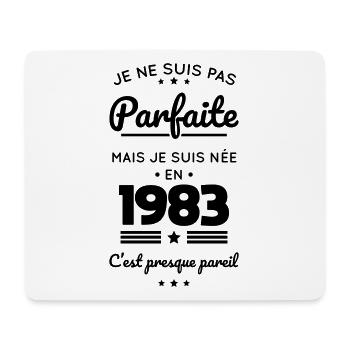 Anniversaire 40 ans - Pas parfaite née en 1983 - Tapis de souris (format paysage) - blanc - Devant