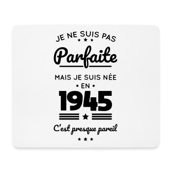80. Geburtstag - Nicht perfekt geboren 1945 - Mousepad (Querformat) - Weiß - Vorne