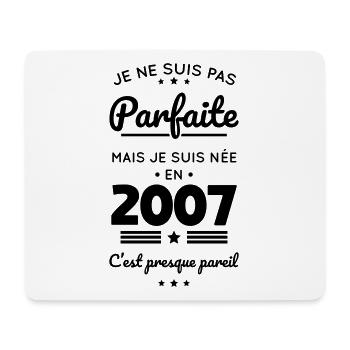 18. Geburtstag - Nicht perfekt geboren 2007 - Mousepad (Querformat) - Weiß - Vorne