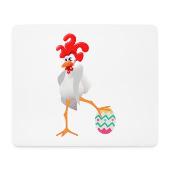 Coq de Pâques - Tapis de souris (format paysage) - blanc - Devant