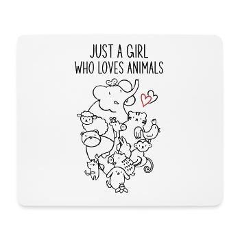 Just a girl who loves animals funny animals - Mouse Pad (horizontal) - white - Front