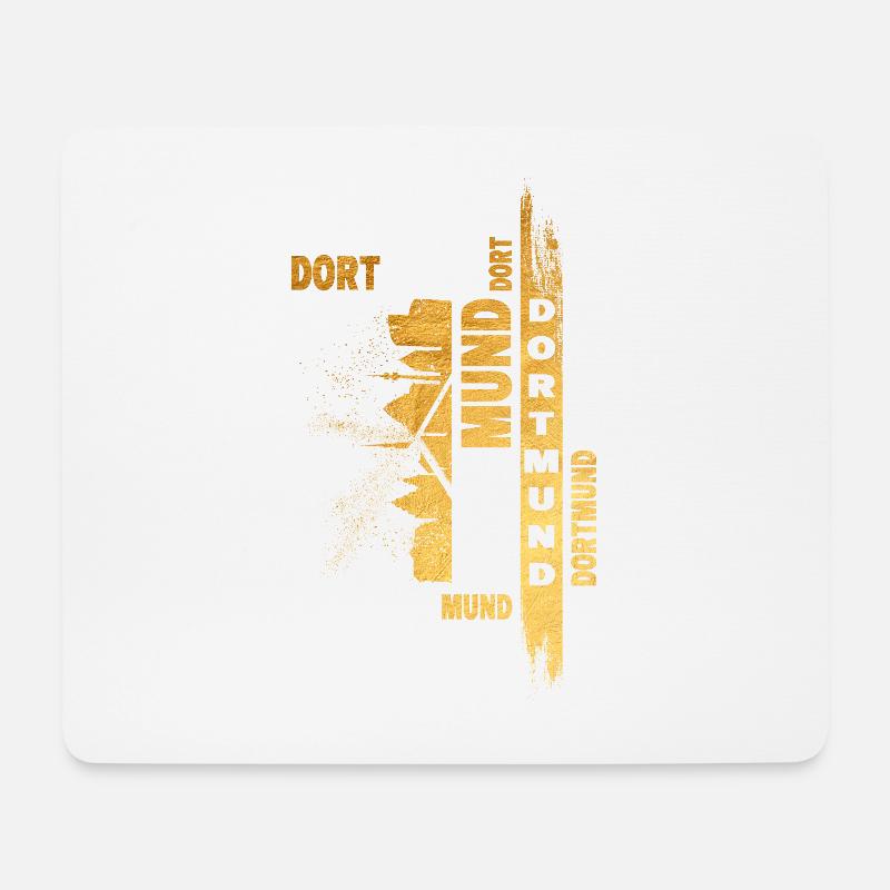 Dortmund Deutschland Stadt Skyline Schrift Gold - Mousepad (Querformat) - Weiß