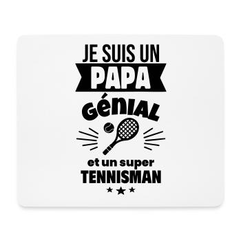 Papa génial & tennisman – idée fête des pères - Tapis de souris (format paysage) - blanc - Devant
