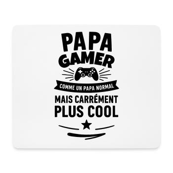 Papa gamer – plus cool qu’un papa normal - Tapis de souris (format paysage) - blanc - Devant