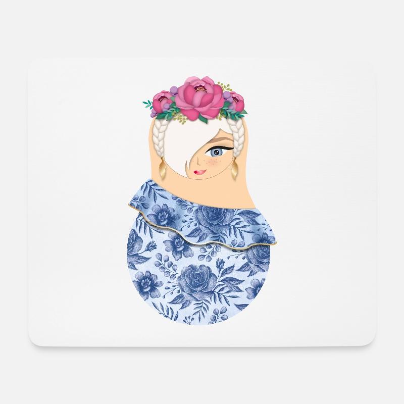 Matroschka Viola - Mousepad (Querformat) - Weiß
