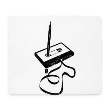 Kassette - Band aufwickeln - Magnetband - Mousepad (Querformat) - Weiß - Vorne