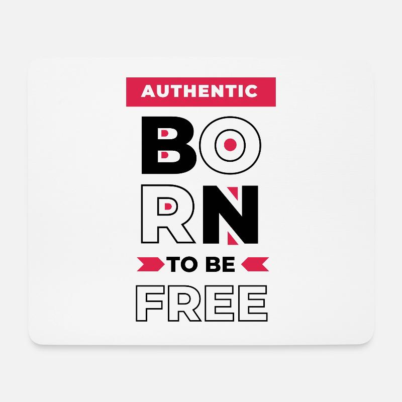 Born to be free - Mousepad (Querformat) - Weiß