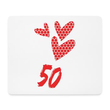 50. 50 ANS. 50e ANNIVERSAIRE. ANNIVERSAIRE 50 ANS. - Tapis de souris (format paysage) - blanc - Devant