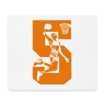 NUMMER 5 BASKETBALL 5. GEBURTSTAG - Mousepad (Querformat) - Weiß - Vorne