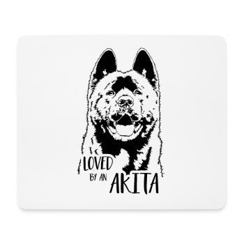 AKITA loved by an Akita Hundespruch Hunde Wilsigns - Mousepad (Querformat) - Weiß - Vorne