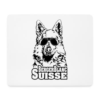 BERGER BLANC SUISSE cool lunettes de soleil chien chien - Tapis de souris (format paysage) - blanc - Devant