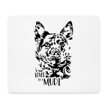 Aimé par un chien Mudi Disant chiens Wilsigns - Tapis de souris (format paysage) - blanc - Devant