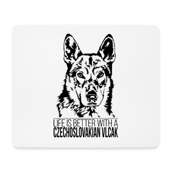 Czechoslovakian Vlcak life is better Hund Wilsigns - Mousepad (Querformat) - Weiß - Vorne