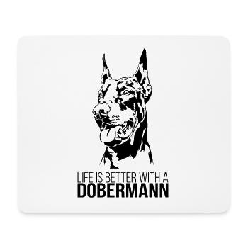 La vie des dobermans est meilleure Chiens Chiens Wilsigns - Tapis de souris (format paysage) - blanc - Devant