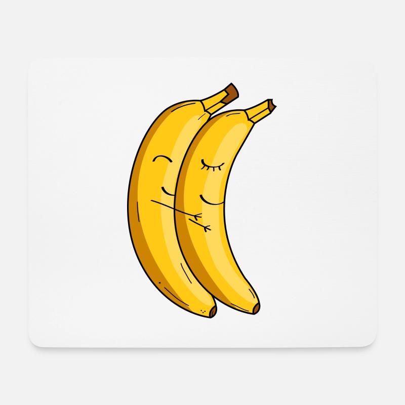 Banana Cuddle Love - Mouse Pad (horizontal) - white