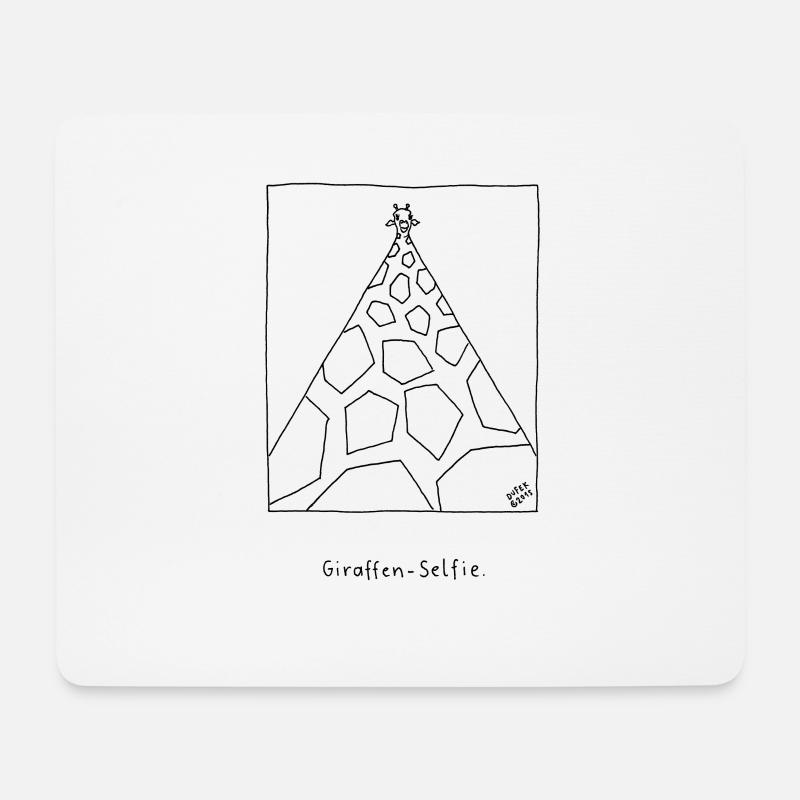 Giraffen-Selfie - Mousepad (Querformat) - Weiß