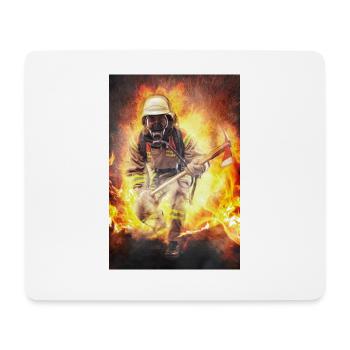 Pompiers - héros qui marchent à travers le feu Poster - Tapis de souris (format paysage) - blanc - Devant