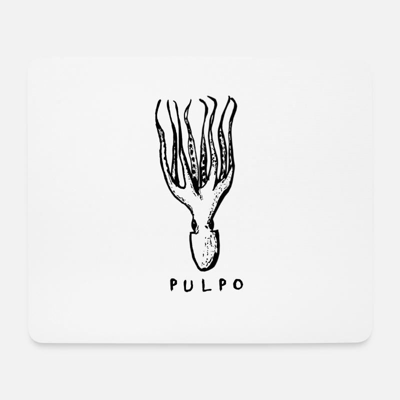 PULPO - Tintenfisch Krake Oktopus Tapas - Mousepad (Querformat) - Weiß