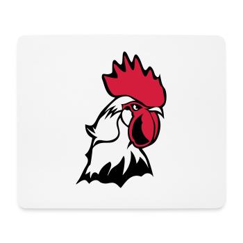 tete coq poulet bascour roi - Tapis de souris (format paysage) - blanc - Devant