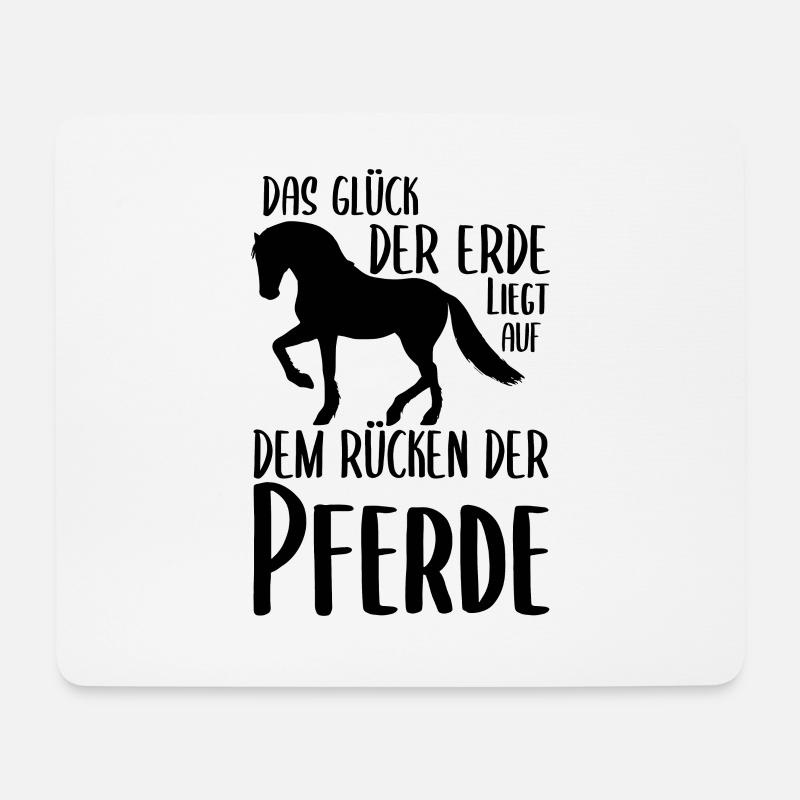 Pferde Glück Reiter Geschenkidee Pferdefreund - Mousepad (Querformat) - Weiß