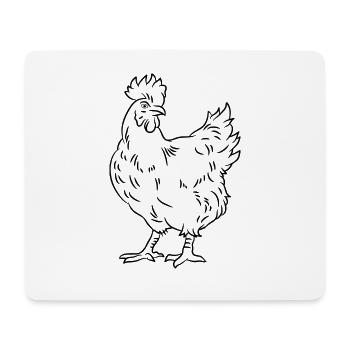 Geflügeles lustiges Oliven-Grafik-Nutztiergeflügel des Huhns - Mousepad (Querformat) - Weiß - Vorne
