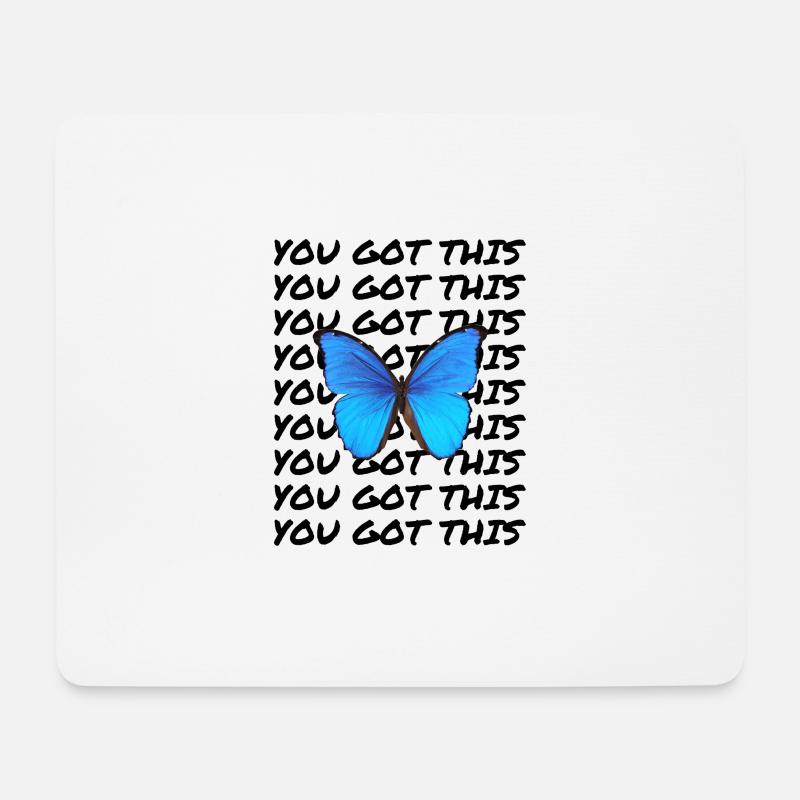 Schmetterling // Du hast diesen [Schmetterling] - Mousepad (Querformat) - Weiß