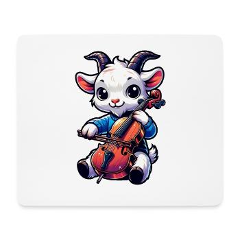 Cute Goat Playing Cello Farm Music - Mouse Pad (horizontal) - white - Front
