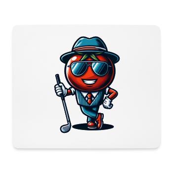 Lustige Golf-tomate Im Coolen Anzug Mit - Mousepad (Querformat) - Weiß - Vorne
