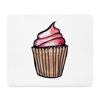 Cupcake-Wirbel-Skizze auf Schwarz - Mousepad (Querformat) - Weiß - Vorne