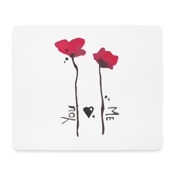 coquelicots et amour - Tapis de souris (format paysage) - blanc - Devant