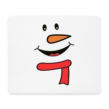 Schneemann Gesicht mit Schal - Mousepad (Querformat) - Weiß - Vorne
